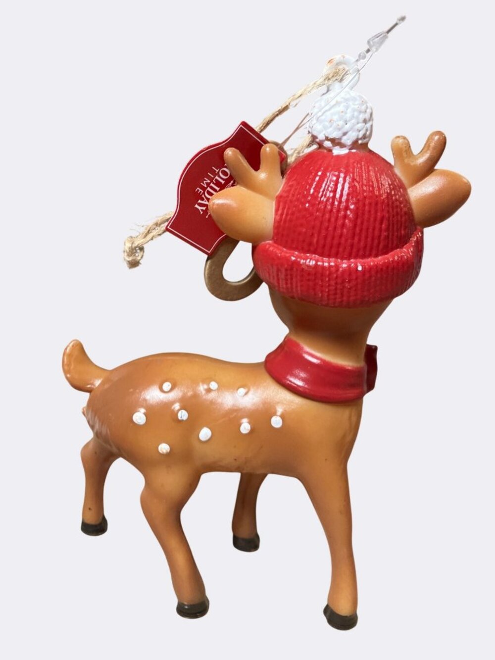 Holiday Time Red Hat Reindeer Ornament For Christmas Tree - Picture 6 of 13